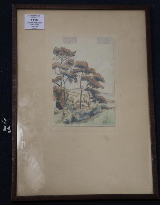 § Lucien Pissarro (1863-1944) St Marthas near Shalfont Mill, Guildford 7.25 x 5in.